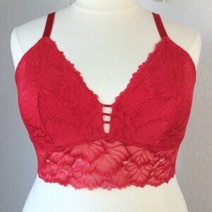 Auden XXL Bralette Red Lightly Lined Longline Bra